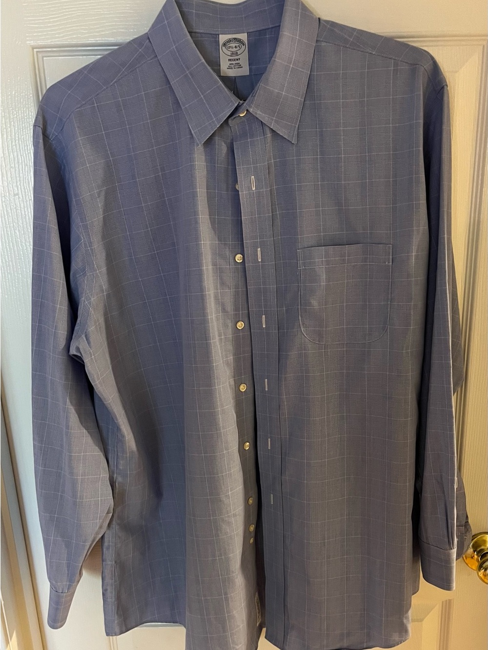 Brooks Brothers Light Blue Windowpane Dress Shirt